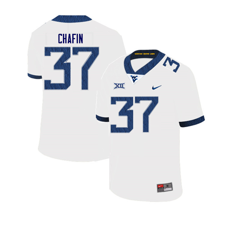 Men #37 Owen Chafin West Virginia Mountaineers College Football Jerseys Sale-White - Click Image to Close